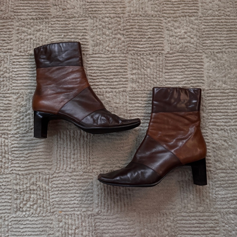 Vintage Liz flex by Liz Claiborne Genuine Leather Patchwork Boot Size 7.5 womens